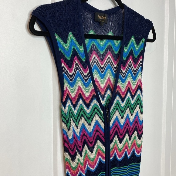 Laundry By Shelli Segal Blue and Green Knit Dress - small - ZipUp - Picture 2 of 5